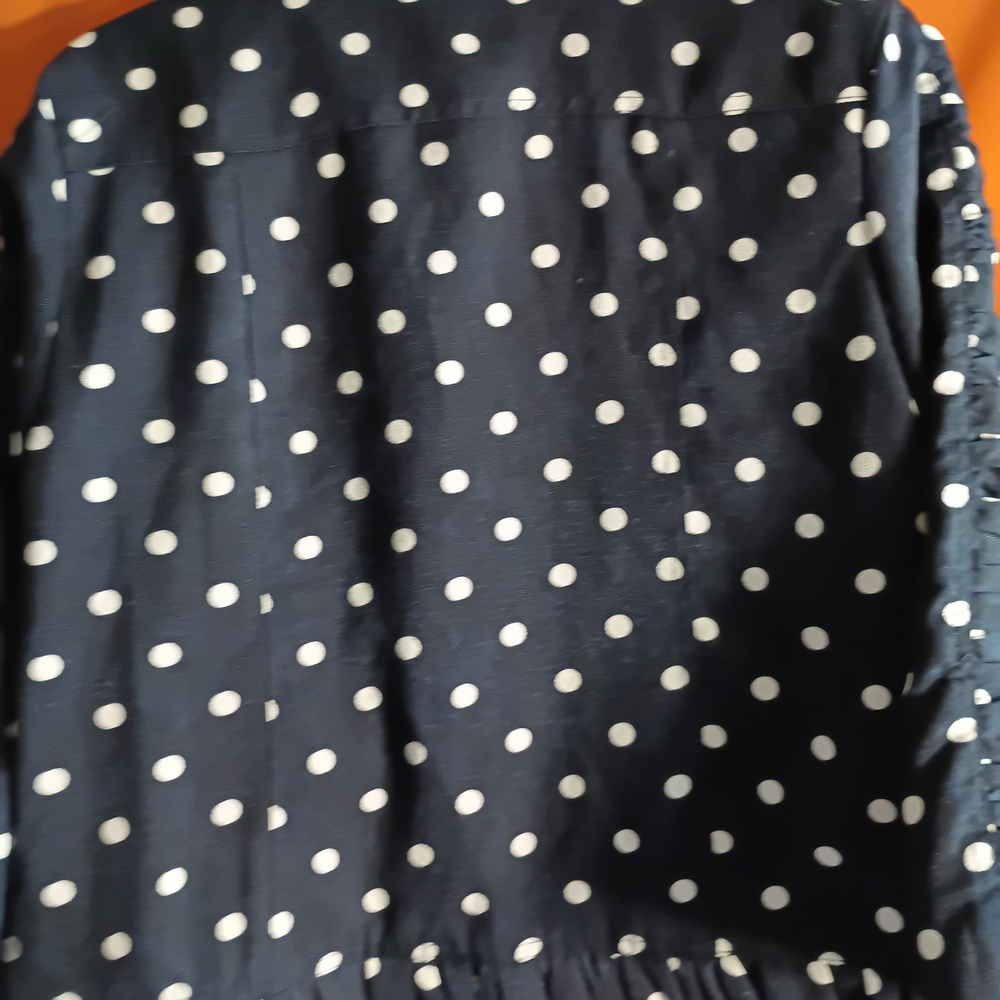 Christopher & Banks Navy Polka Dot Jacket - Picture 3 of 5